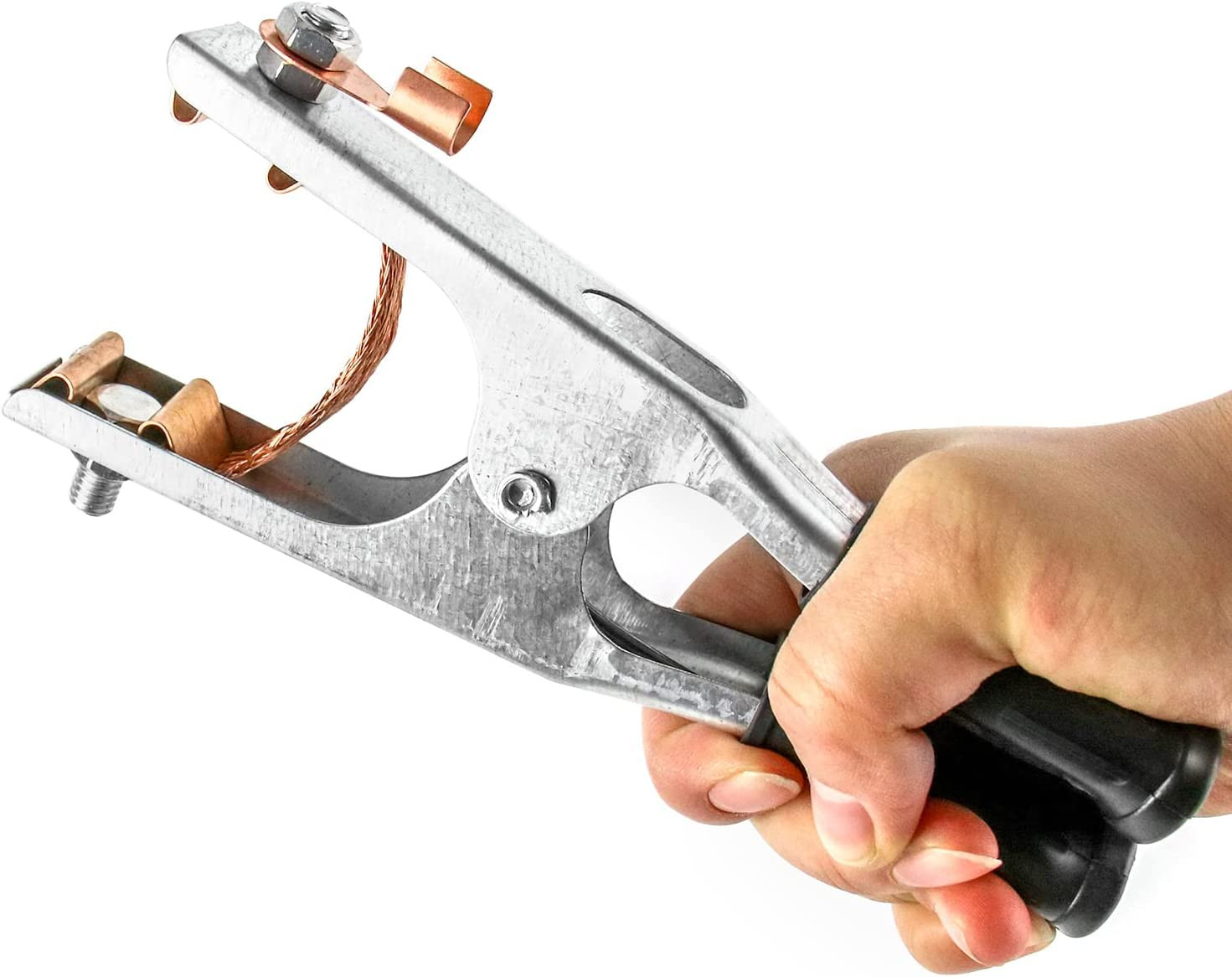 Welding Ground Clamp 2 Pack 500A Electroplated Copper Earth Clip Manual Welder