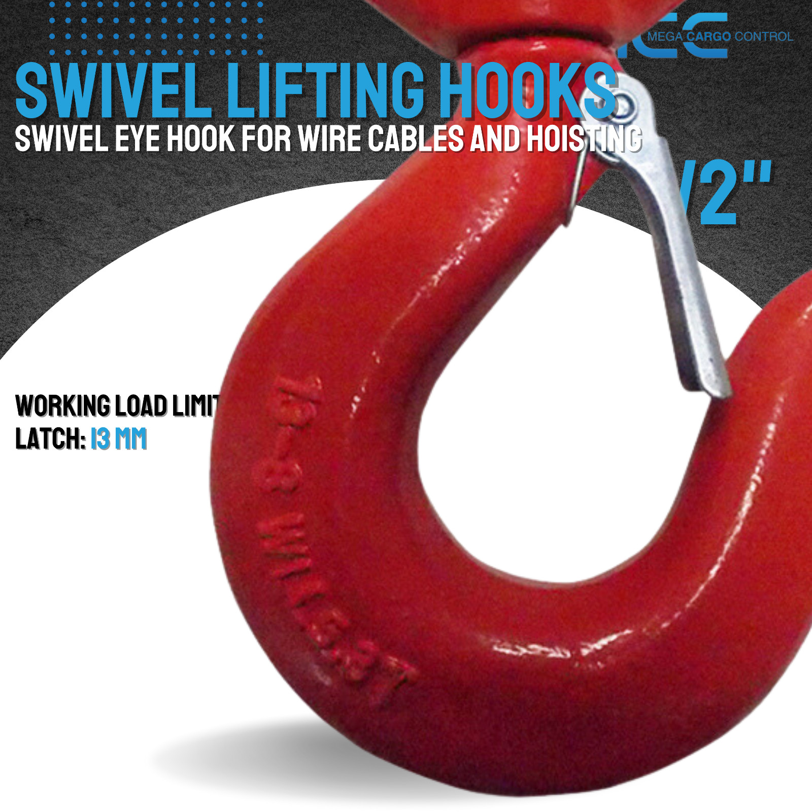 G80 Heavy Duty 1.2T – 5T Swivel Lifting Hook w/ Latch for Lifting Hoist Rigging