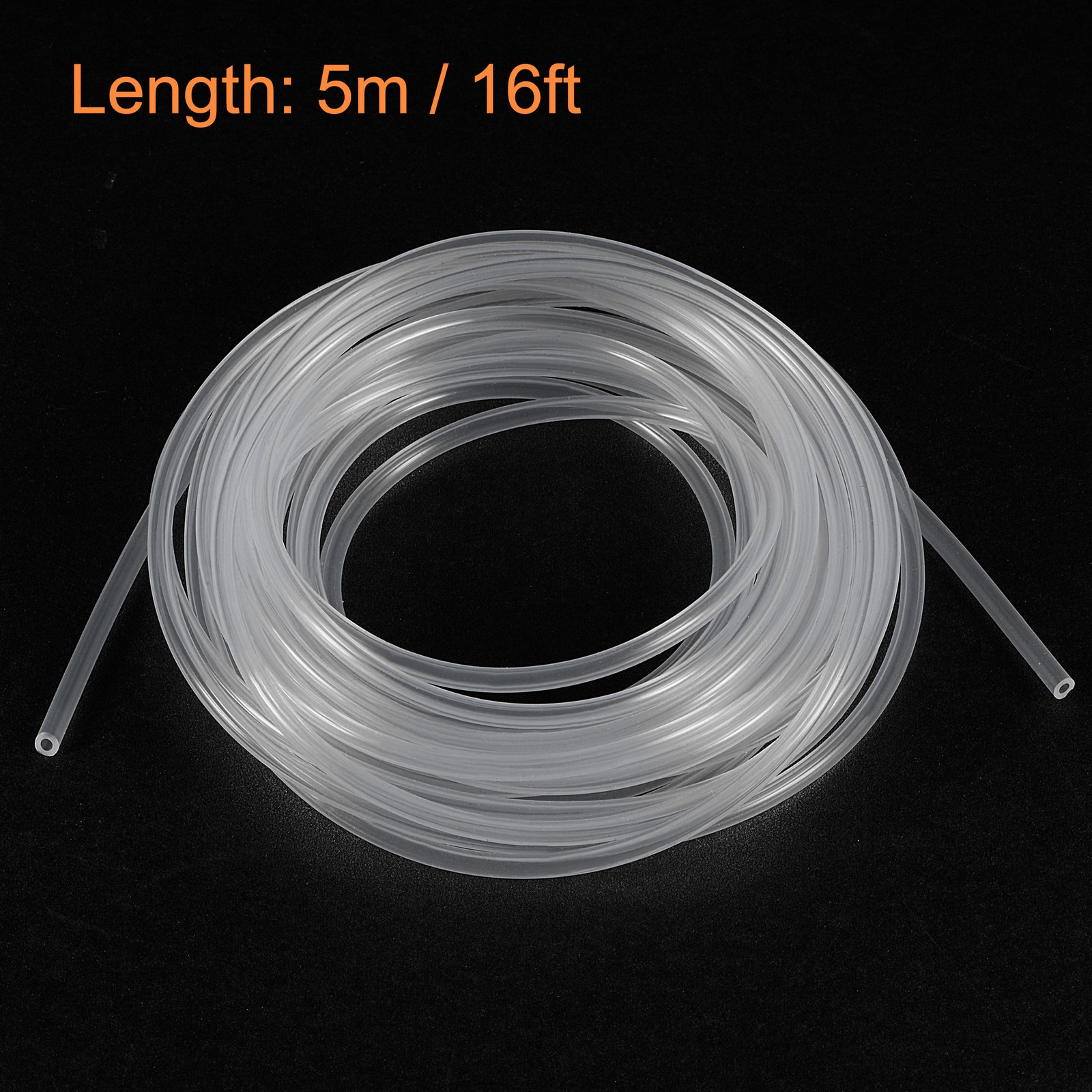 Clear Silicone Tubing, 1/16″(1.6mm) ID 1/8″(3.2mm) OD 1/32″ Wall 16ft