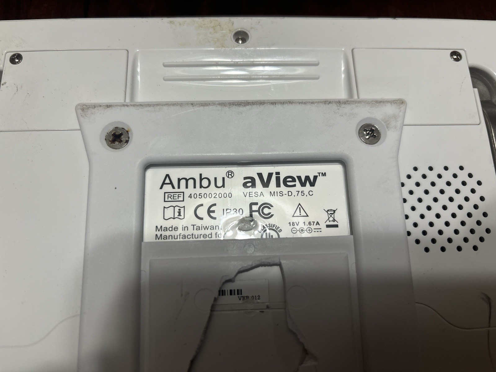 Lot Of 3 Ambu aView 405002000 Touchscreen Monitor No Power Supply