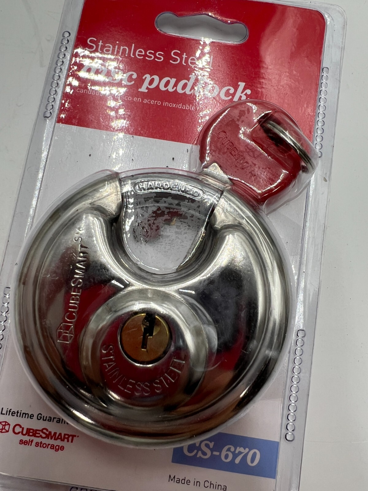 (QTY 4) CubeSmart CS-670 PadLock Cube Smart Stainless Steel-Hardened Key
