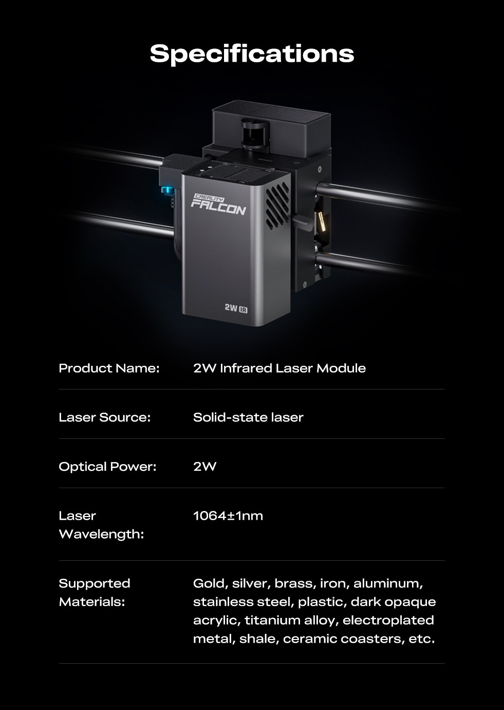 Creality Falcon 2W IR Laser Module for Falcon A1 Pro Laser Engraver