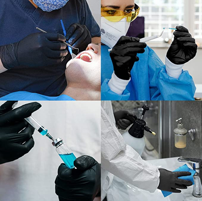 1000 PCS Black Vinyl Gloves Latex & Nitrile Free-XL**Buy One, Get One at 50% Off