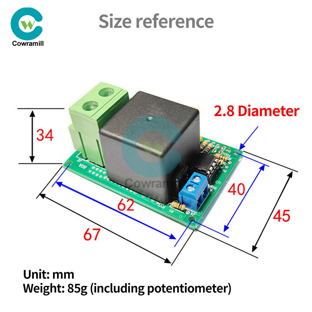 DC12/24V Time Relay Module 0-50Minutes Time Relay with Adjustable Potentiometer