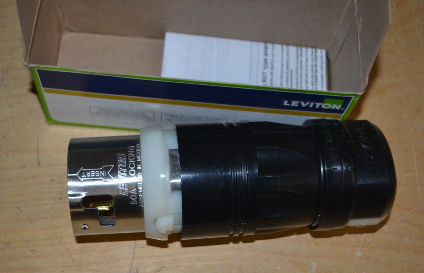Leviton ~ CS6365C ~ 50A 125/250Volt AC Locking Plug ~ NEW