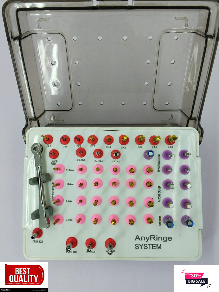 AnyRidge Dental Implant Surgical Kit Implantology Instrument Set Oral Surgery To