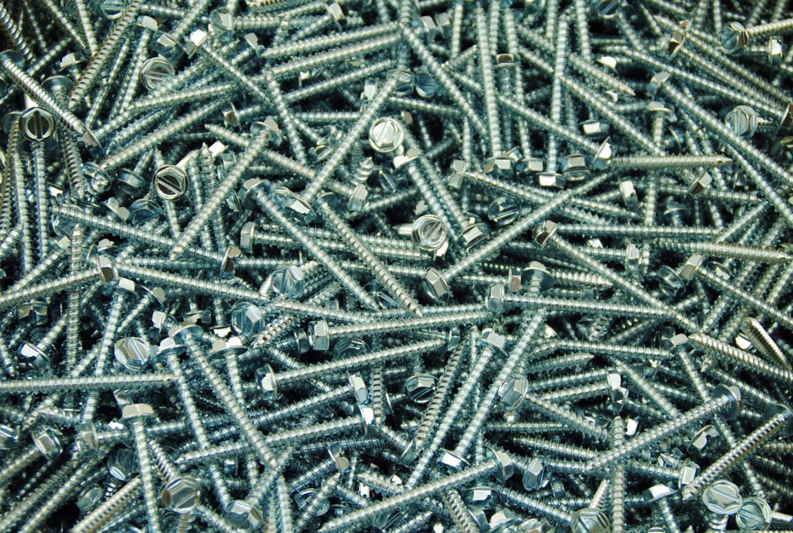 (500) Slotted Hex Washer 10 x 2 Sheet Metal Screw Type A Zinc SMS