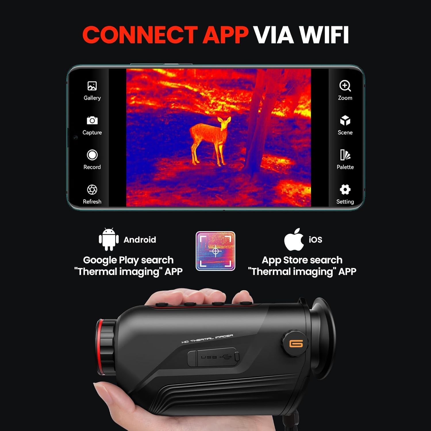 GOYOJO G210/215 Thermal Imaging Monocular for Hunting 256×192(50Hz) NV Telescope