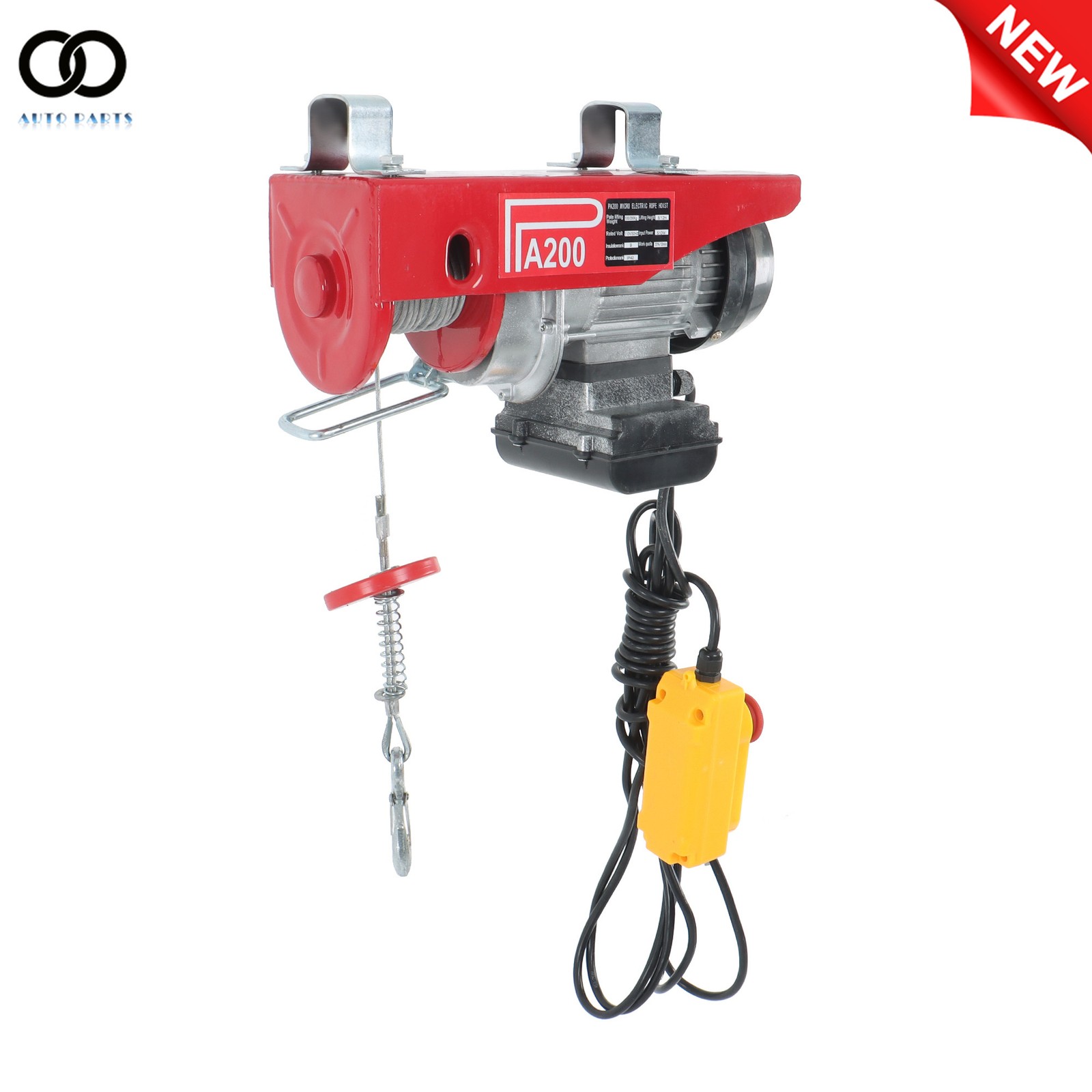 440lbs/ 200kg 110V Electric Hoist with 14 FT Wired Remote Control 510W Motor