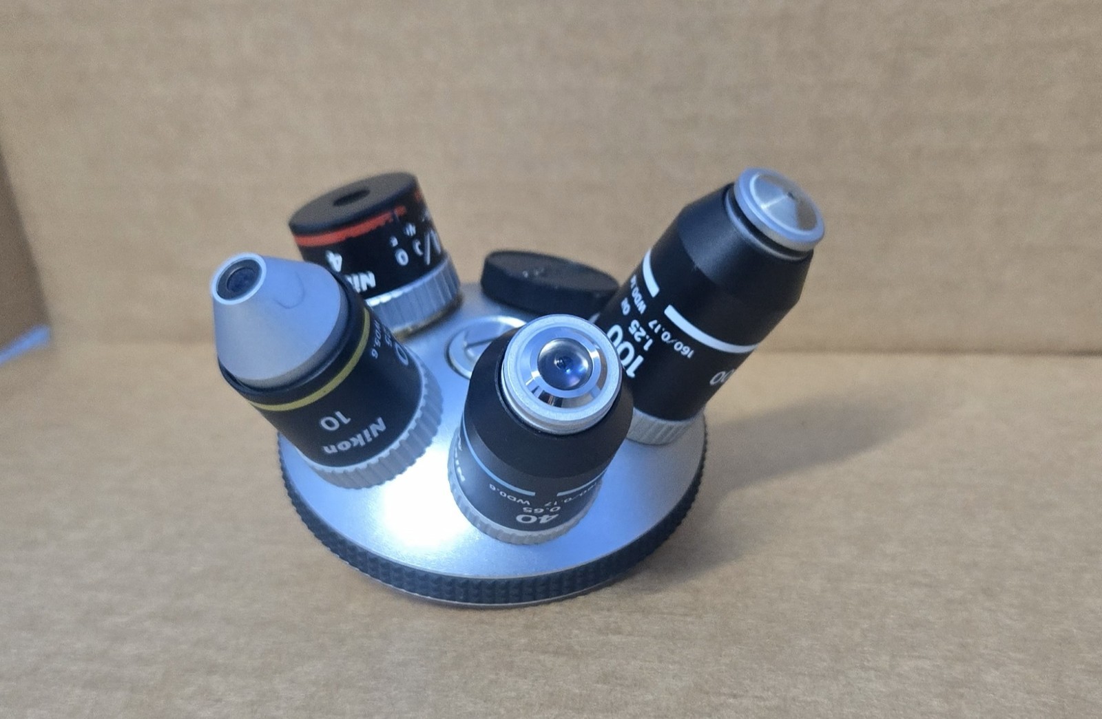 Nikon microscope Lens Objectives 4X / 10X / 40X / 100X (INV01-BINY001B)