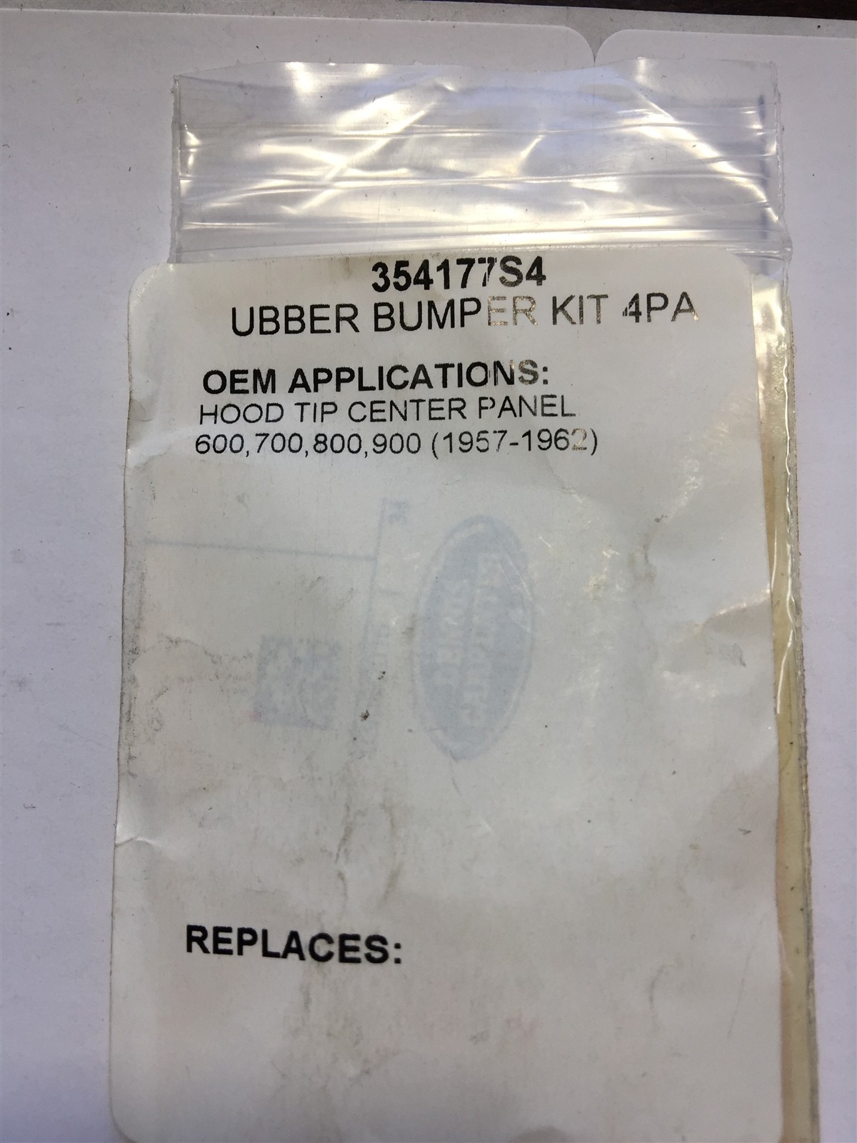 Tisco New Old Stock Part # 354177S4 RUBBER BUMPER KIT 4 PACK