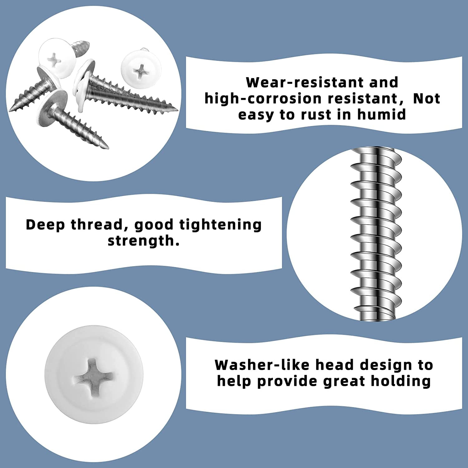 #8 White Wood & Sheet Metal Screws Truss Head Fasteners (120)n