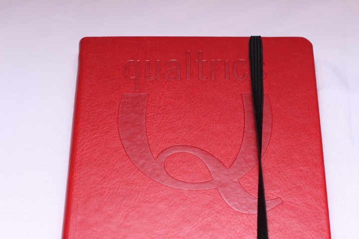 Red Hardcover Journal Notebook Elastic Closure Ribbon Bookmark – Qualtrics