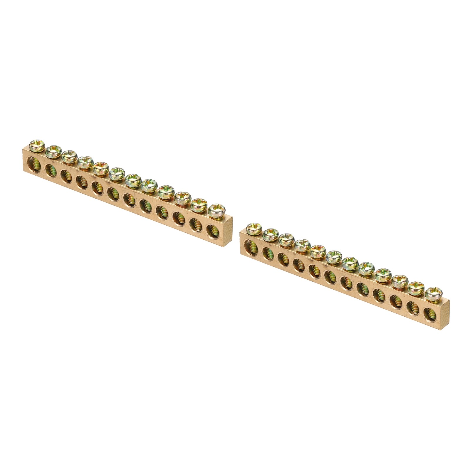 2 x Ground Bus Bar Terminal Grounding Bar Brass 12 Position Grounding Bars Block