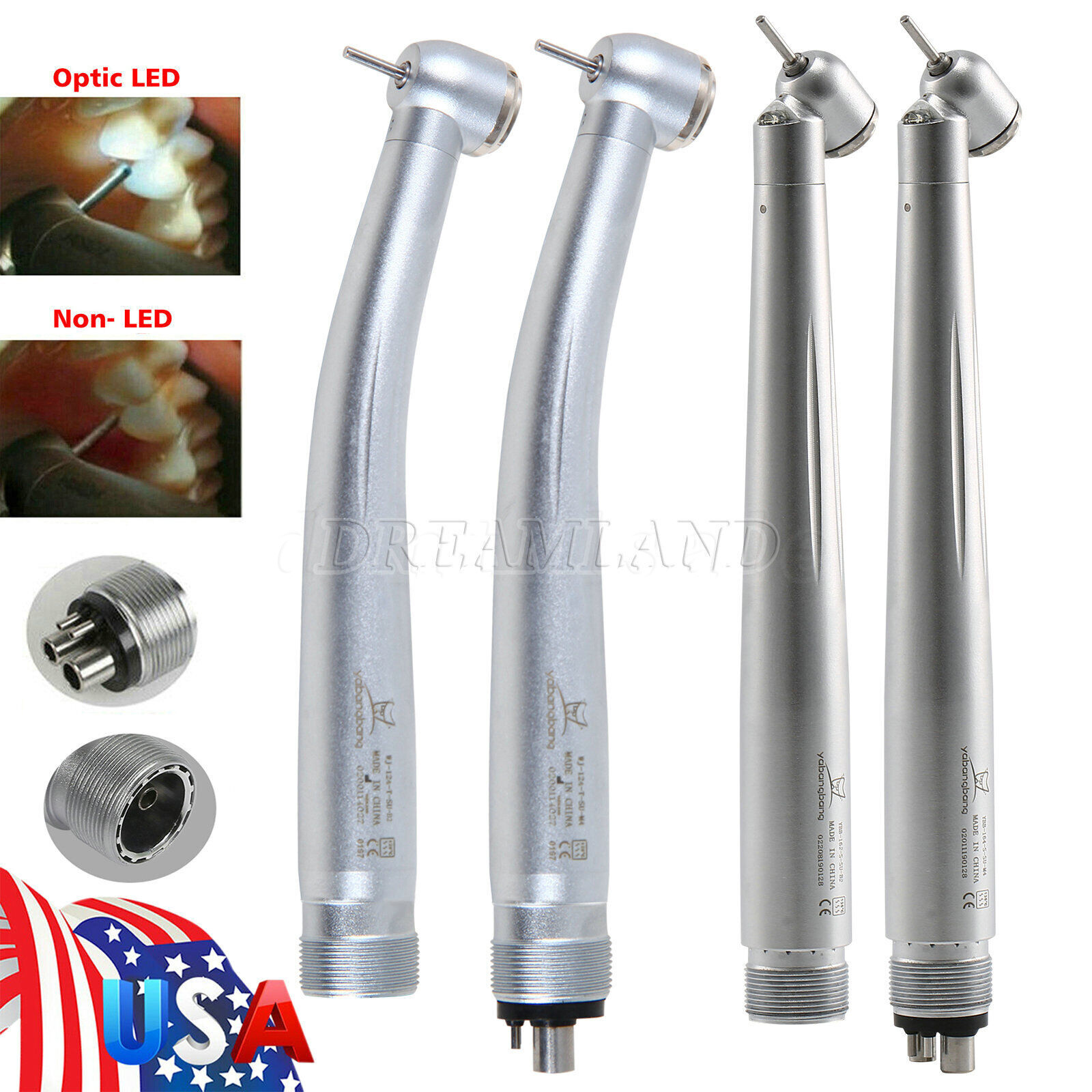 Yabangbang Dental (LED) 45° Degree Surgical High Speed Handpiece Turbine 2/4Hole
