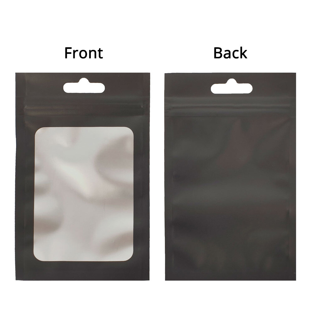 Multi-Size & Color Matte Foil Mylar Flat Zip Lock Bag For Storage Food w/ Window