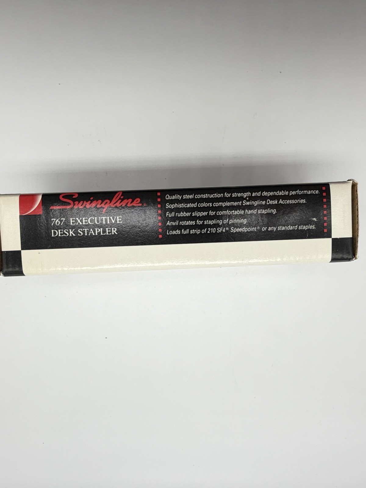 Vintage Swingline Beige Teak Large Metal 767 Stapler Original Box USA Made