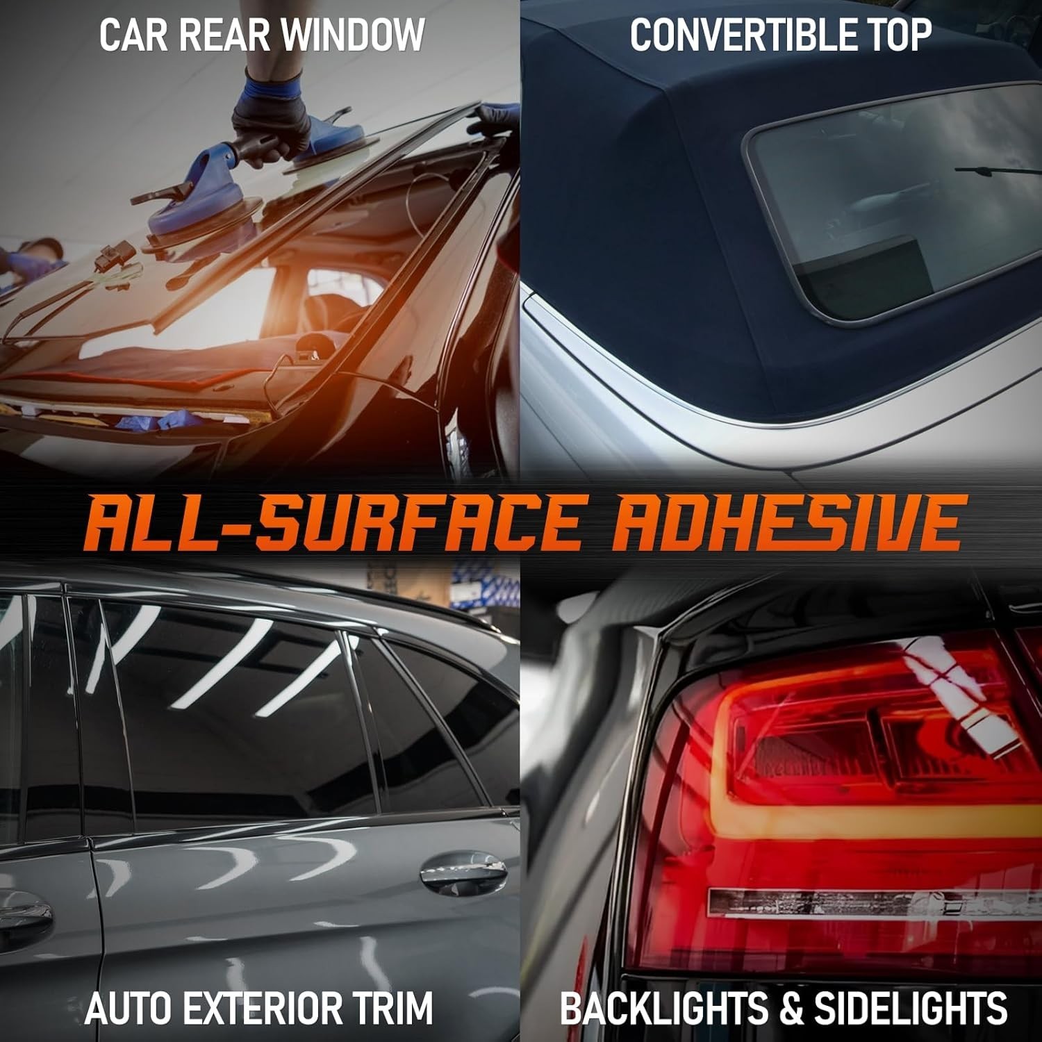 Polyurethane Windshield Adhesive 10.5oz Black Fast-Cure Auto Glass Sealant
