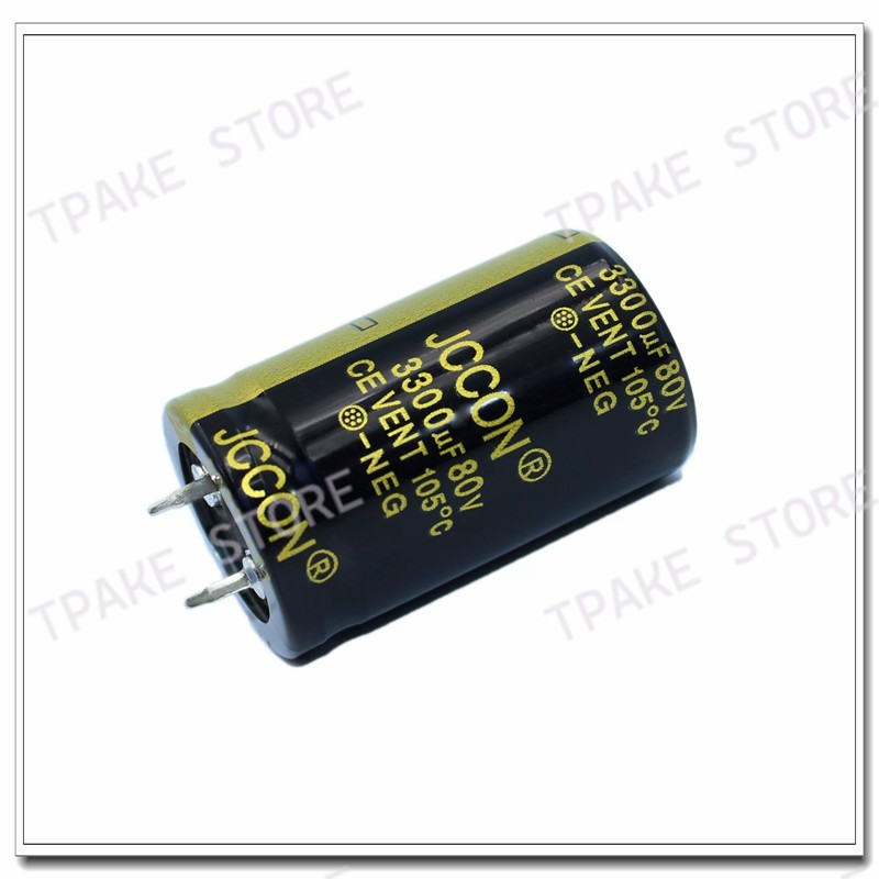 2pcs 3300uf80v 3300mfd 80wv 25x40mm snap in aluminum electrolytic capacitor
