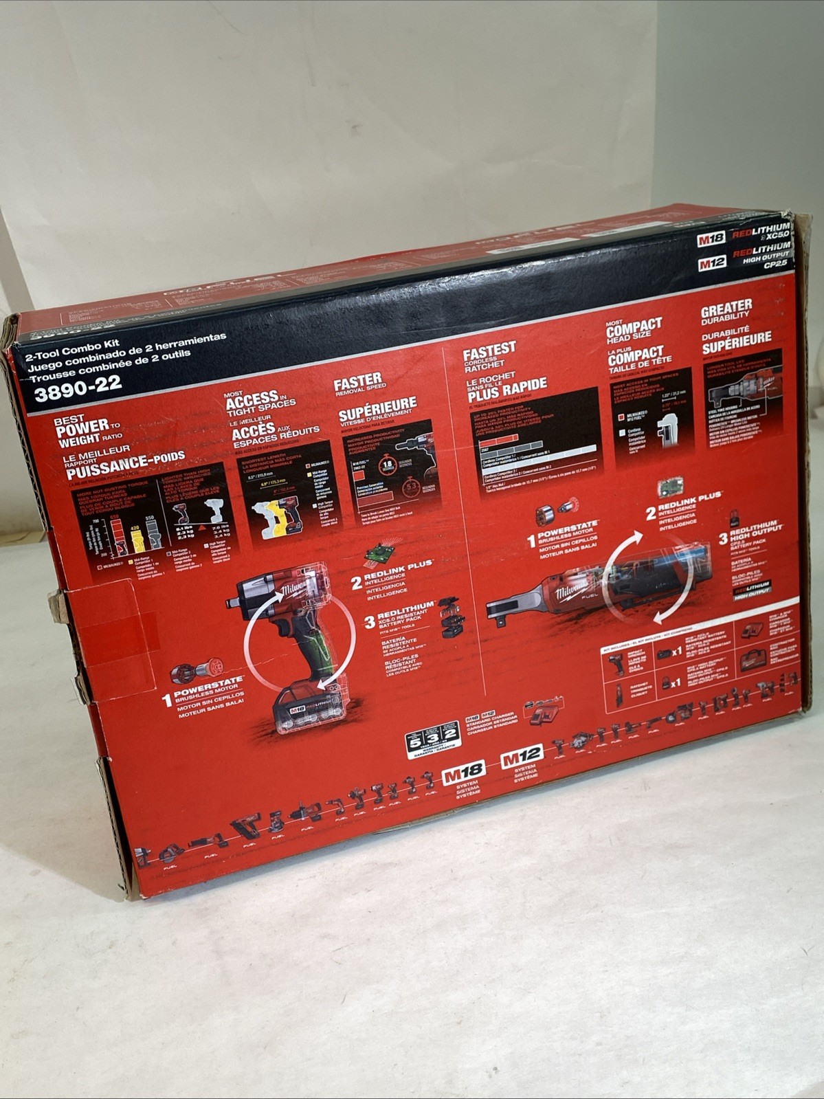 Milwaukee 3890-22 M18 FUEL & M12 FUEL 2-Tool Cordless Combo Kit
