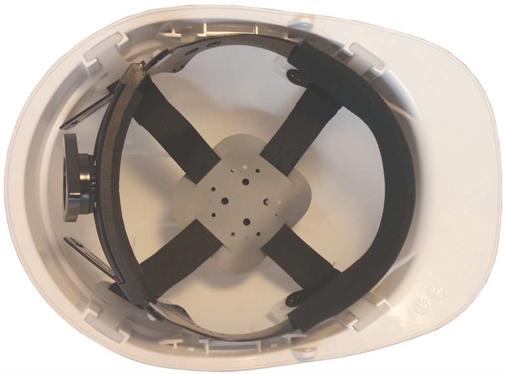 Pyramex Ridgeline Cap Style Vented Hard Hat with 4pt Suspension – White Graphite