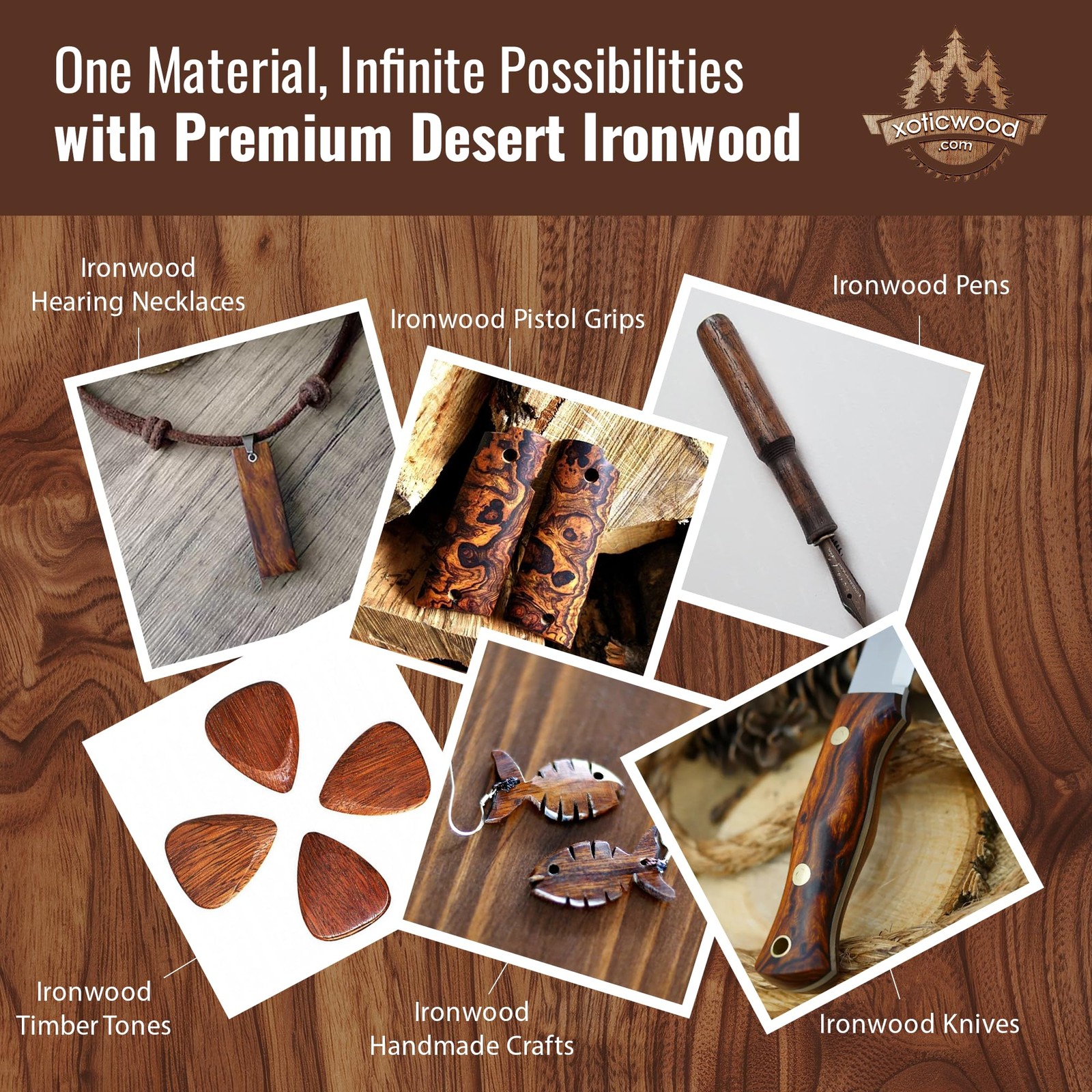 IECAP LLC Desert Ironwood Blanks — 6 x 3 x 2 Inches — Exotic 6 x 3 x 2 inches