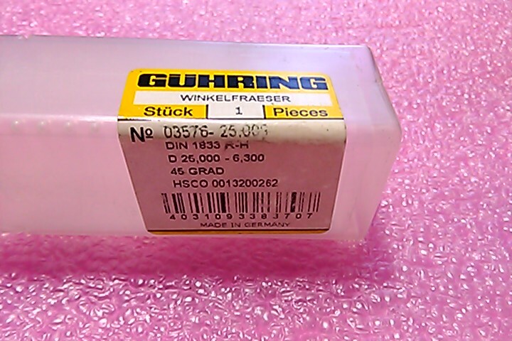GUHRING 25.0 – 6.3 R-H Angle Cutter 45 ° , grad HSCO 03576 25.000