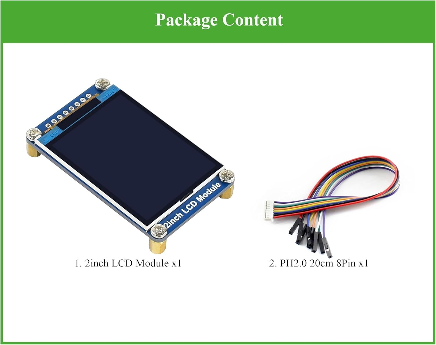 High-Contrast 2-Inch IPS LCD Display – 160° Viewing Angle, Raspberry Pi Ready