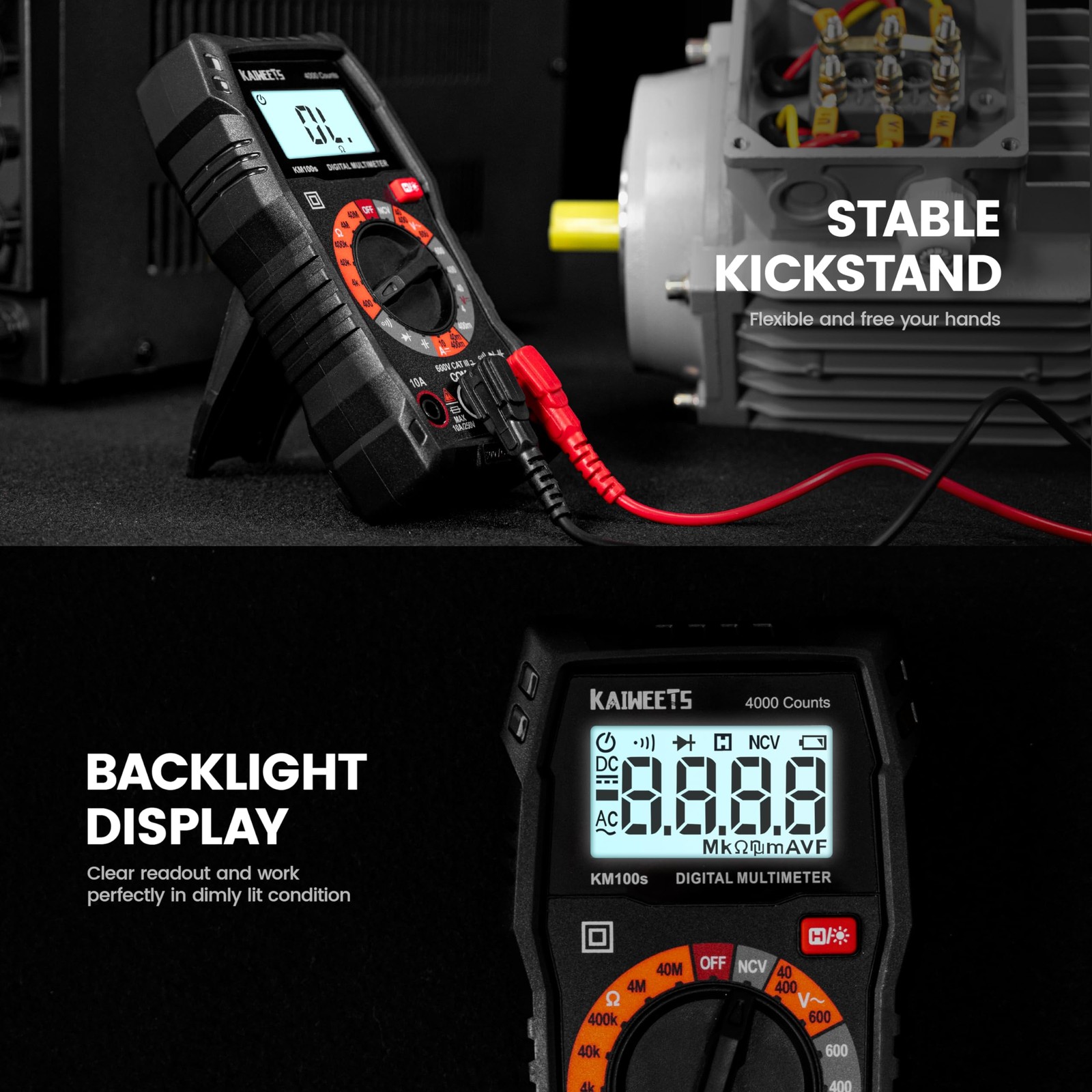 KAIWEETS Digital Multimeter 4000 Counts, Voltage Tester with Accurate Ohm Vol…