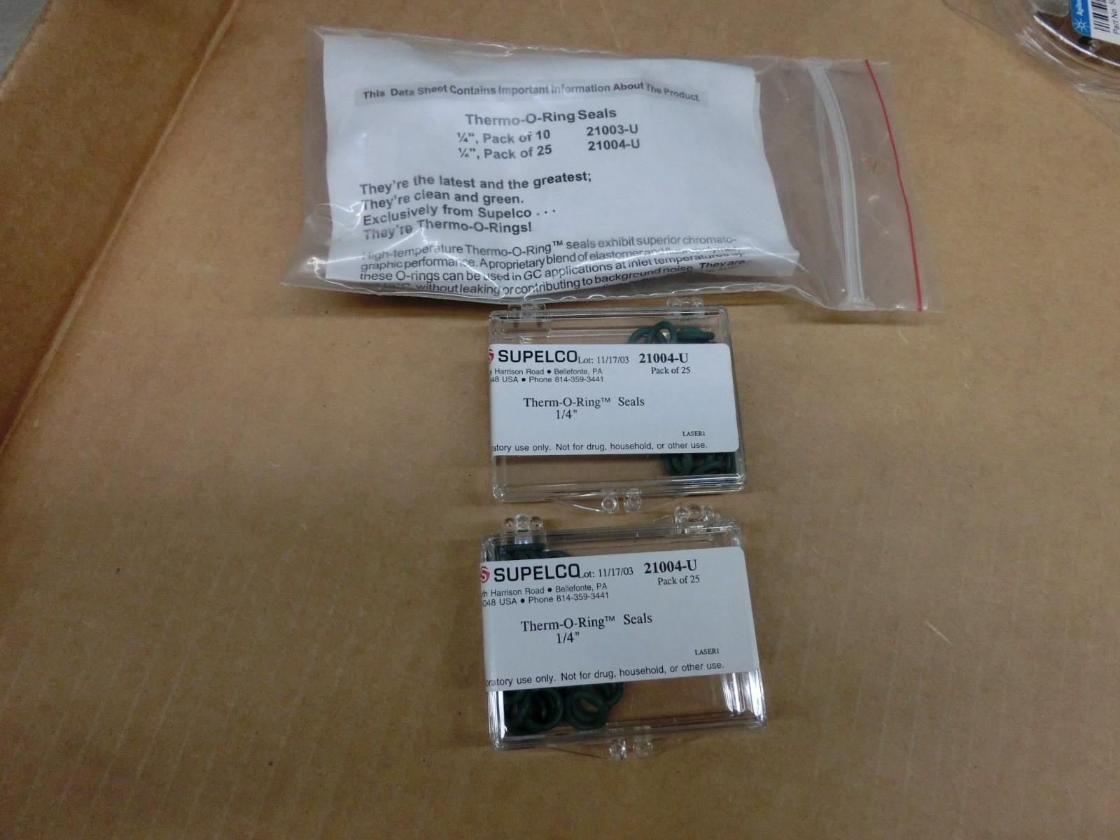 Supelco Therm O-ring 0.25″ Liner 210004-U Agilent 5890 6850 6890 7820 7890 GC