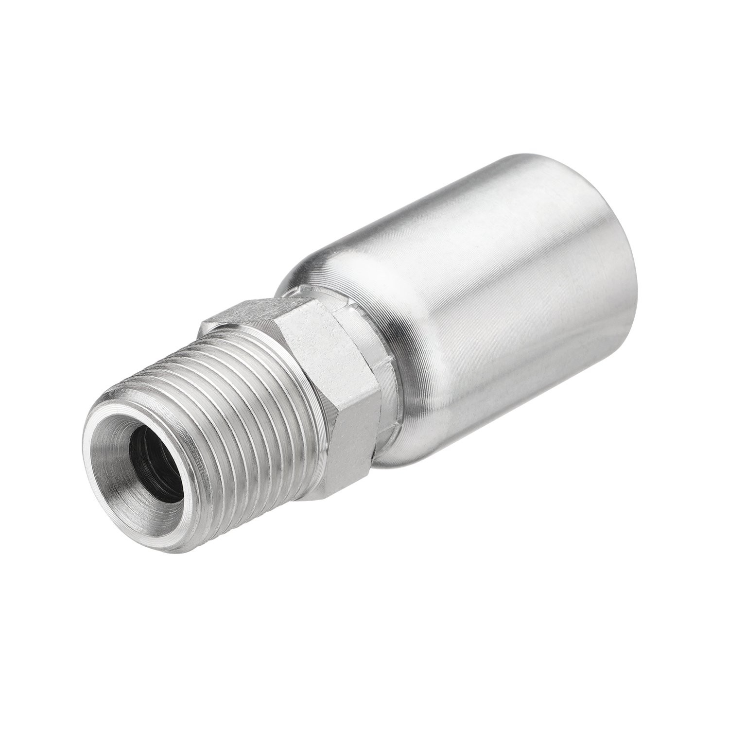 12 Pack 1/2″ I.D. Hose x 1/2″ NPTF Male Hydraulic Hose End Crimp Fittings