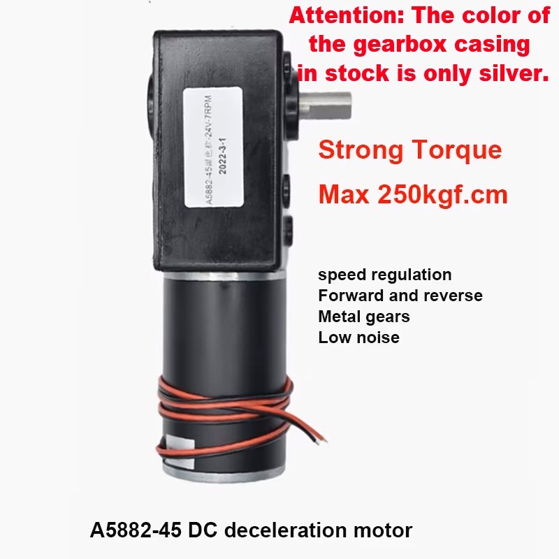 DC12V 24V Strong Torque Metal Turbo Worm Gearbox 250kg.cm Self-Lock Gear motor