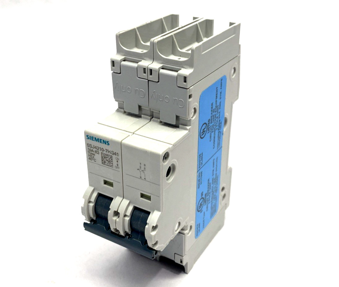 Siemens 5SJ4210-7HG41 Miniature Circuit Breaker 240V 14kA, 2P, C Type, 10A