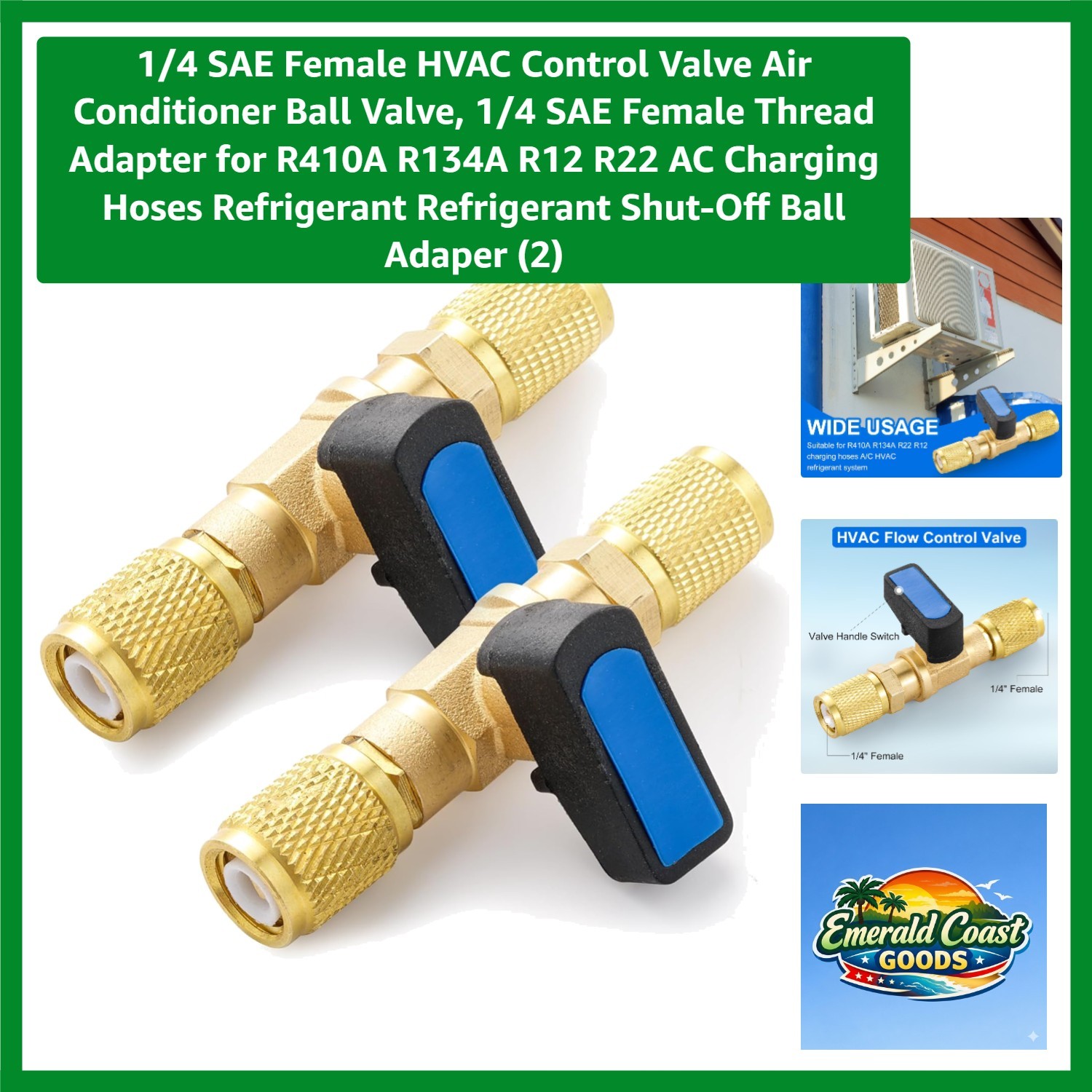 Versatile 1/4 SAE Female Ball Valve for HVAC Refrigerant Charging and Recovery