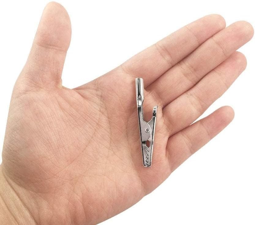 25PCS 51mm Metal Alligator Clips Nickel Plated Test Lead Spring Clamp Set