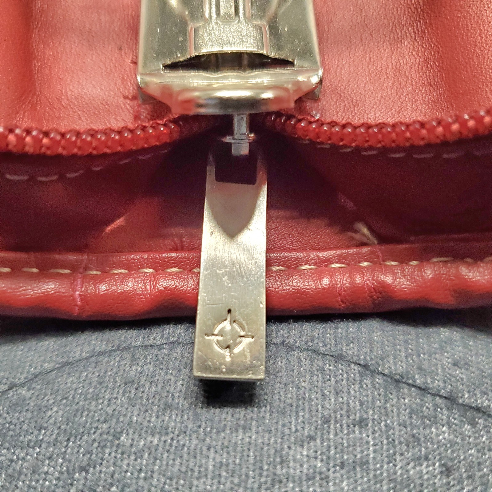 ​VTG Franklin Covey 7 Ring Leather Planner Organizer Zip Up Cranberry Red 11″x8″
