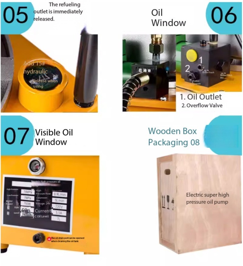 Hydraulic Electric Pump Ultra-High Pressure Oil Pump QQ-700 1.2KW Manual Switch