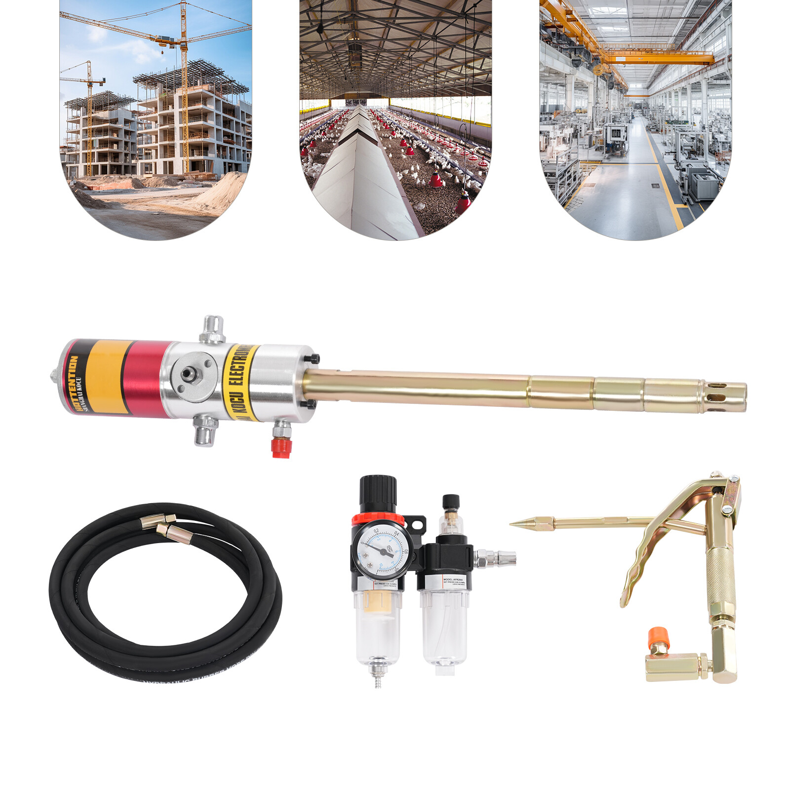Air Operated Pneumatic Oil Transfer Pump Drum Pump Heavy Duty 35mm 30-40MPa 50:1