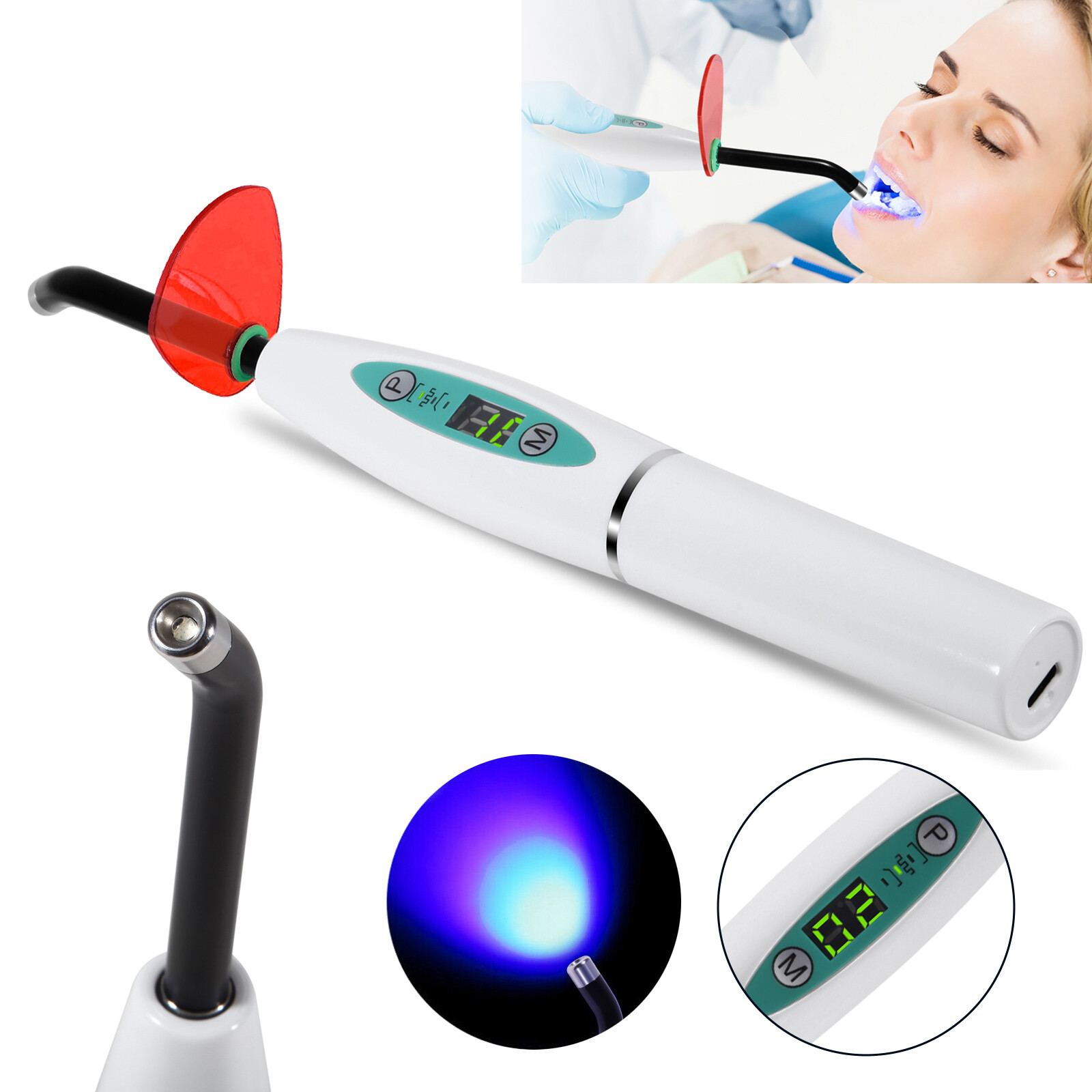 Dentist Dental LED Curing Light Lamp Wireless Cordless Resin Cure 5W 2000mW/cm²