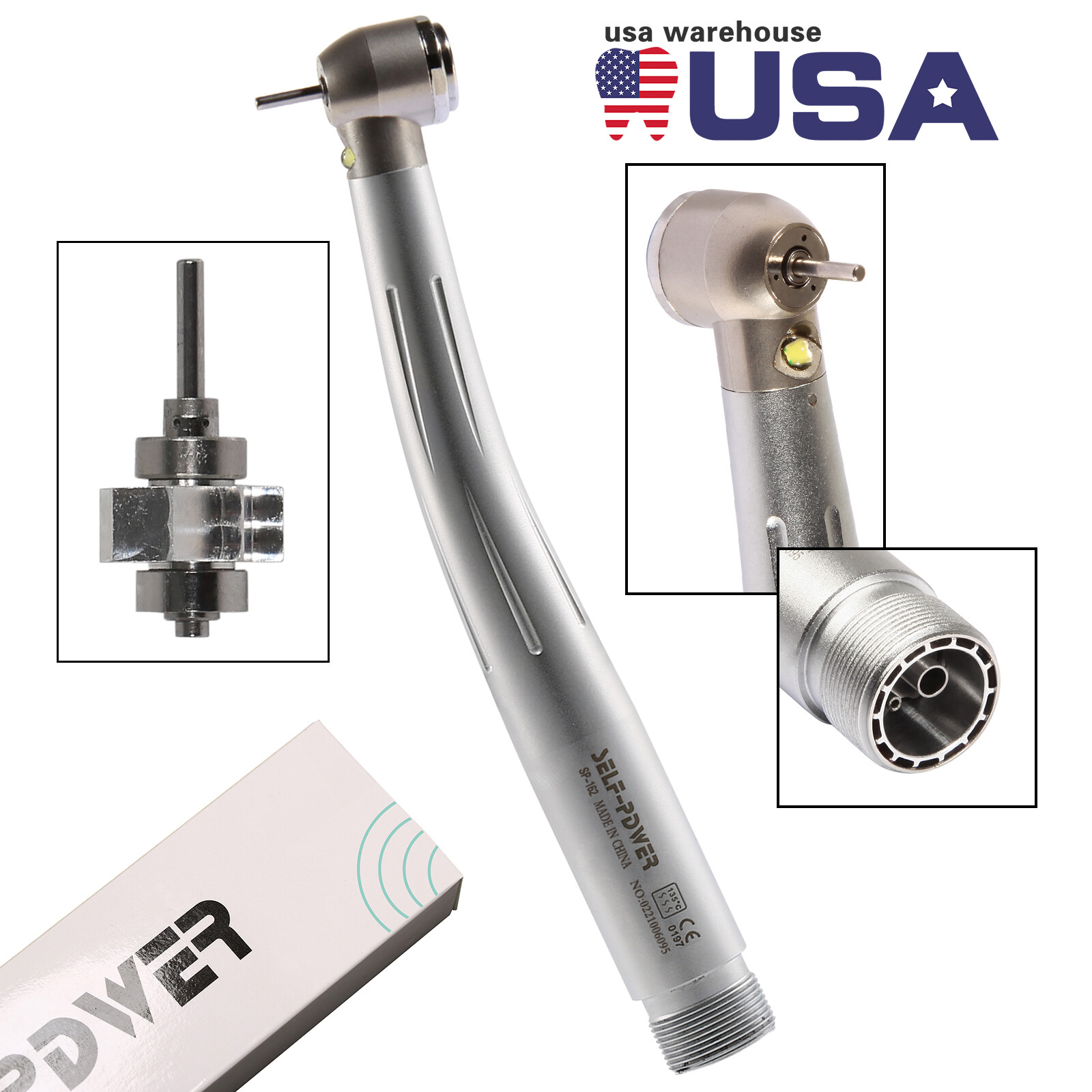 Dental Fiber Optic LED High Speed Handpiece 2H E-generator NSK Style Burr