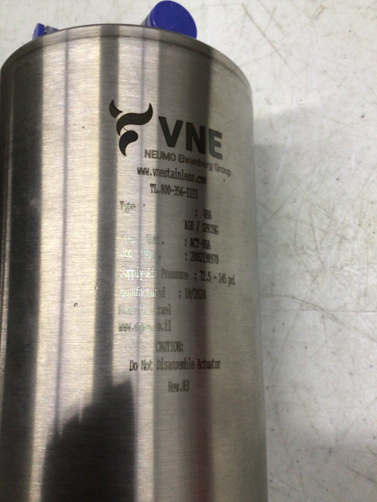VNE Pneumatic – 51C-64.0AE/VBAC-XX Butterfly Valve 145 psi Actuator 4 in pipe