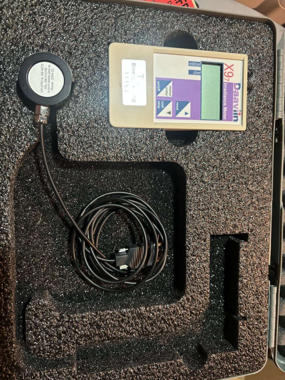 Daavlin X9-7 Irradiance Meter & UV-3701-4 Detector X9