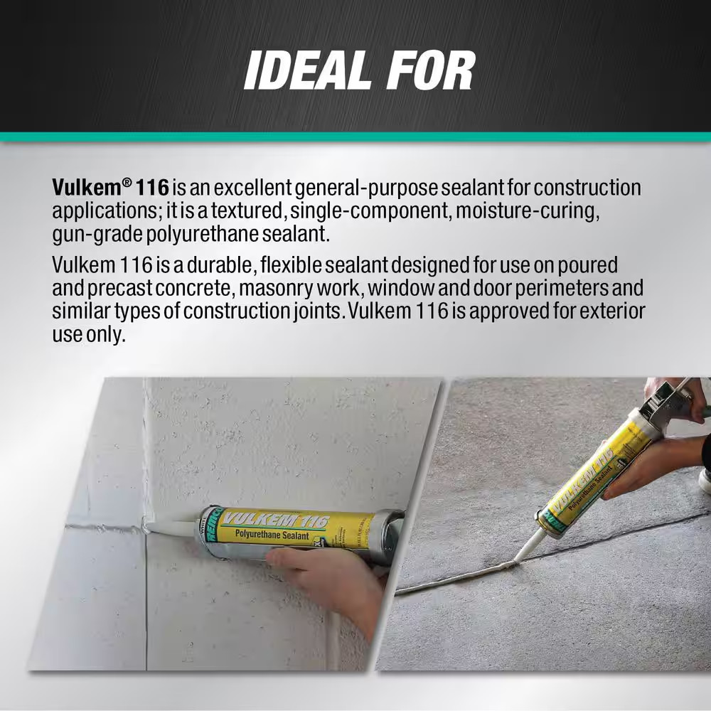 Vulkem 116 10.1 Oz. Gray Exterior Polyurethane Sealant (12-Pack)