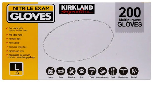 Kirkland Signature Nitrile Exam Gloves – Large, 400 Count