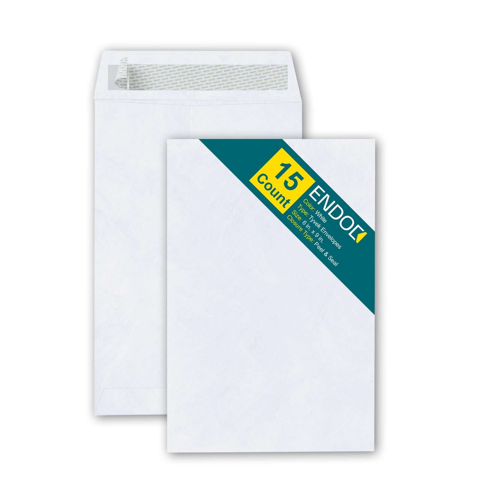 15 Pack 6×9″ Tyvek Envelopes Tear-Proof Self-Seal Lightweight Mailers