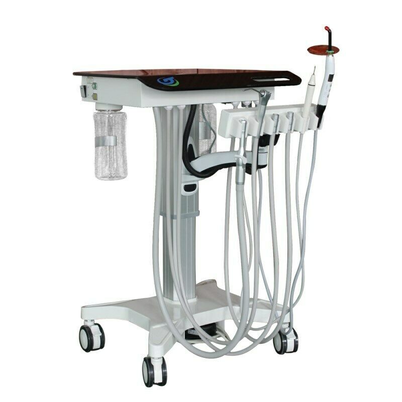 Greeloy GU-P302S Mobile Veterinary Dental Unit Cart + Oil Free Air Compressor 4H