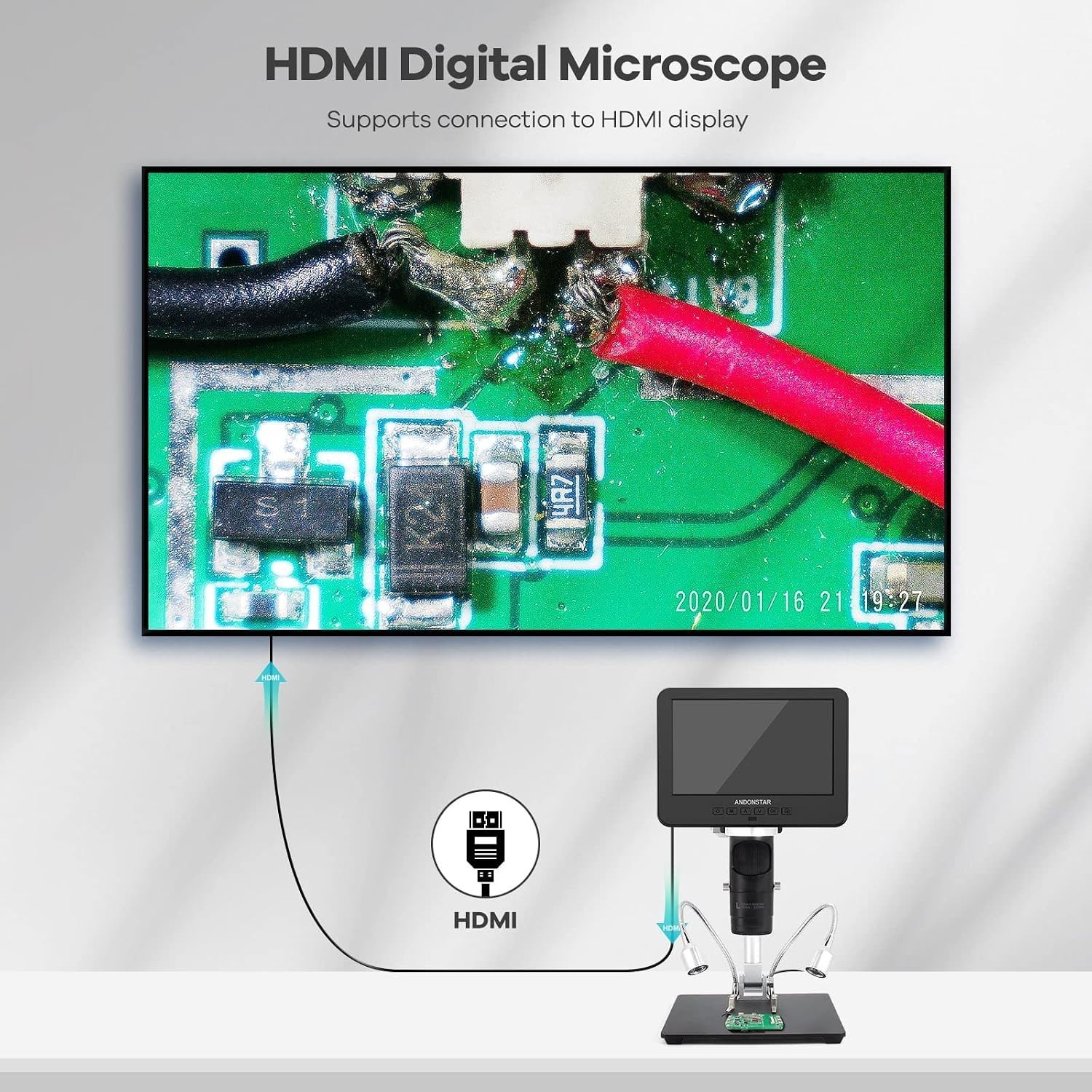 Multi-Lens 7″ LCD Microscope for Electronics Repair