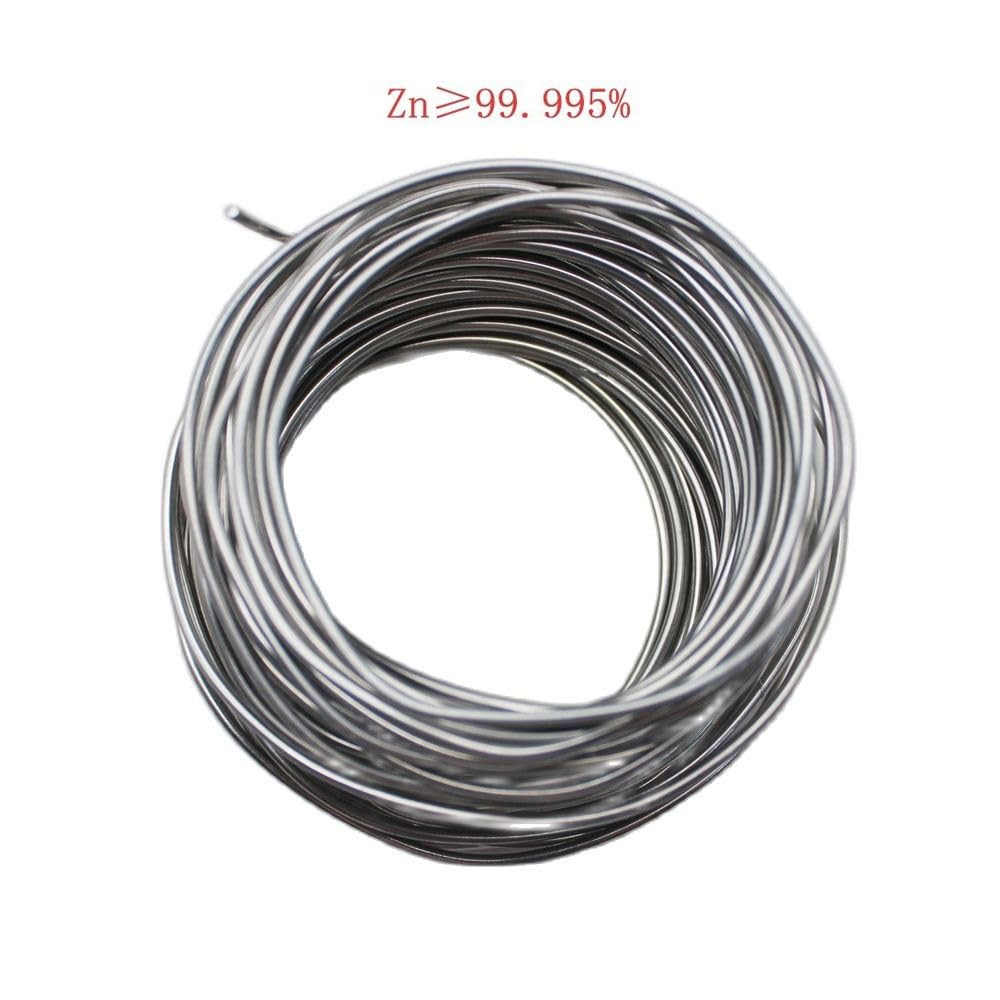 Zinc Zn Wire 1.5mm, 20m/65 Ft, High Purity 99.995%