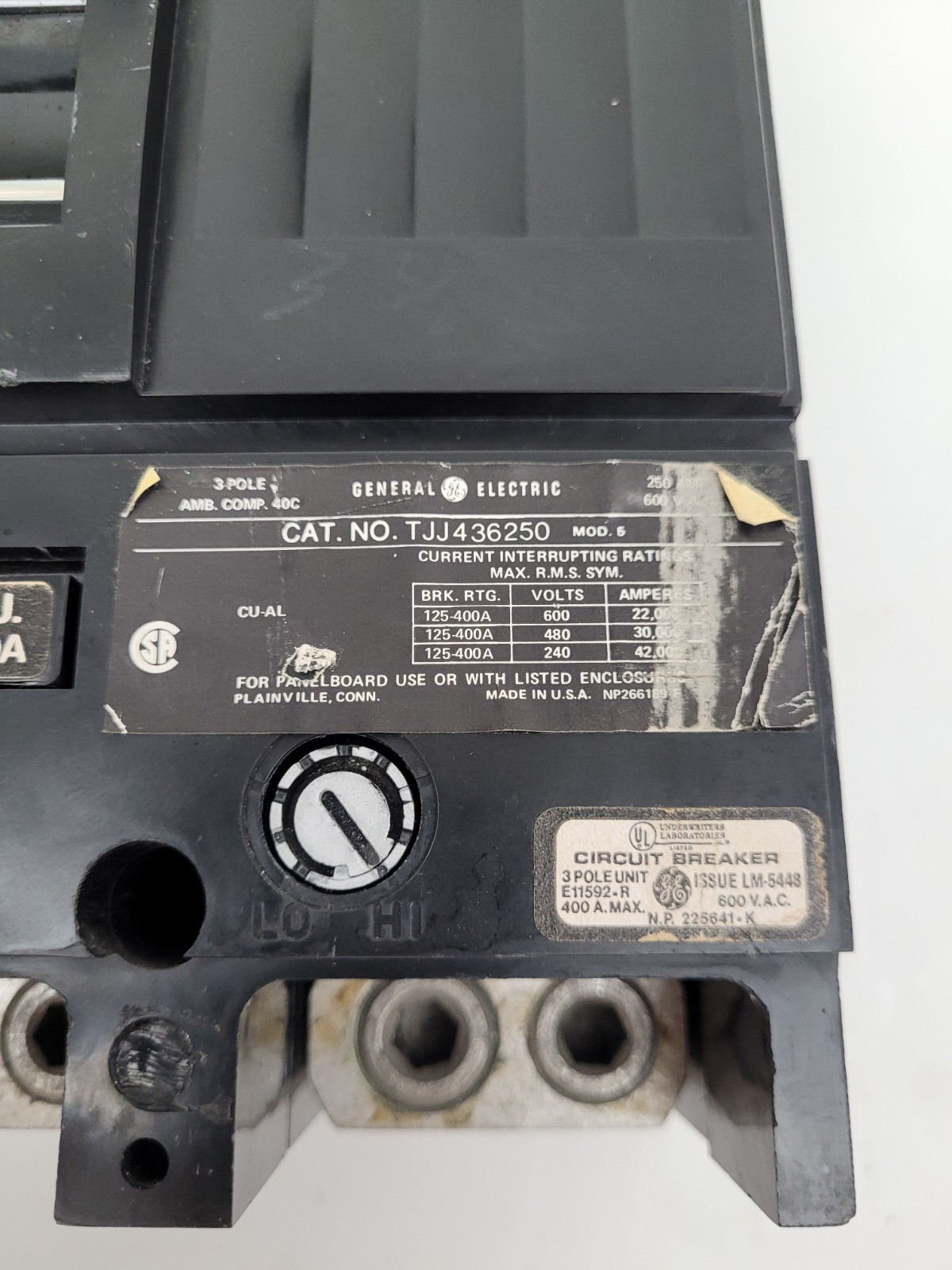 TJJ436250 GE 250 Amp 600 Volt 22kA Circuit Breaker – Next Day Option
