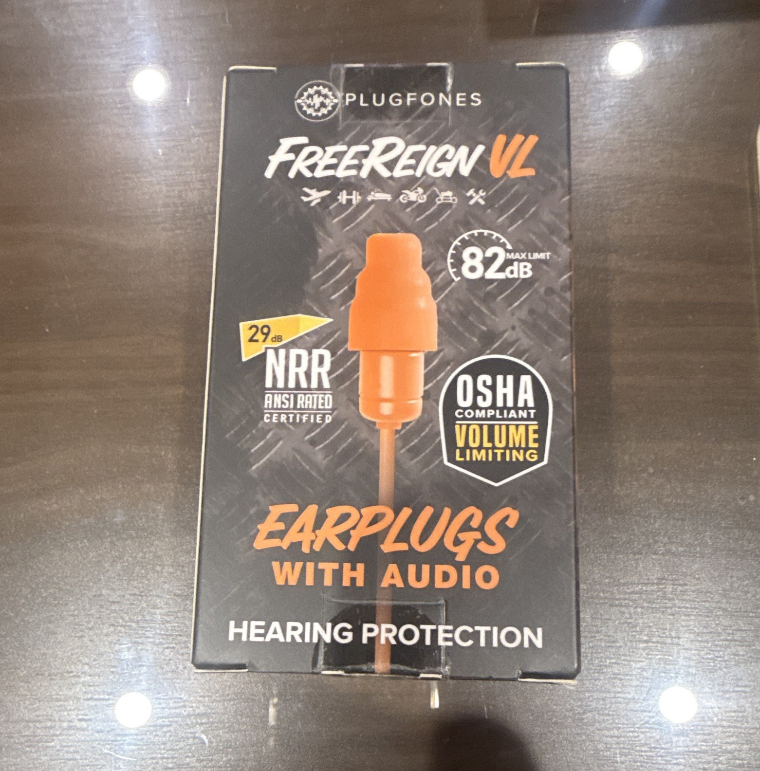 Amazon approved Plugfones FreeReign VL Earplugs w/ Audio Hearing Protection